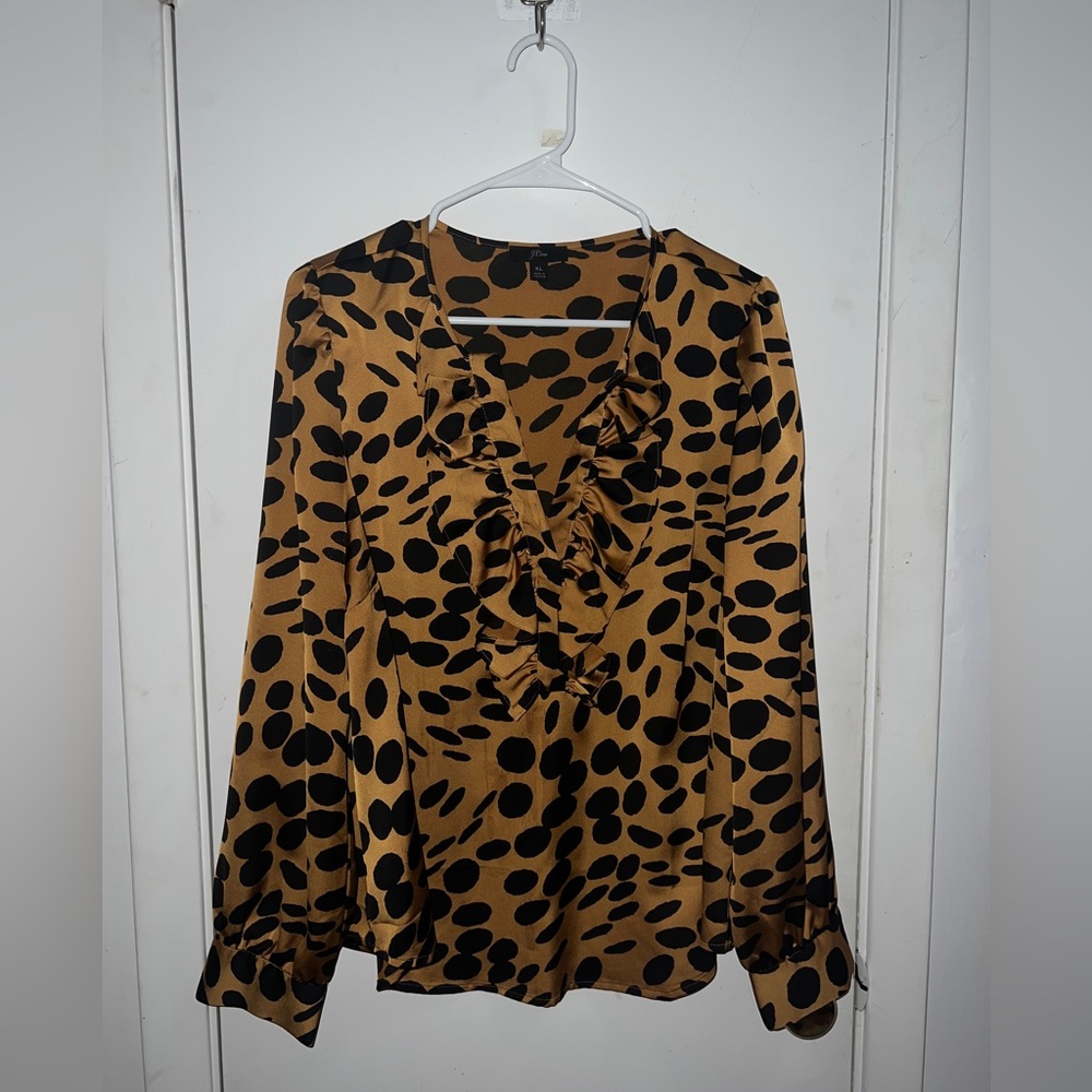 J crew animal print top size XL